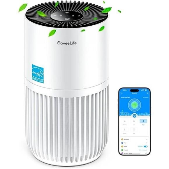 GoveeLife HEPA Mini Air Purifier Smart Alexa Control for Pet Odor Smoke Room - Picture 7 of 7